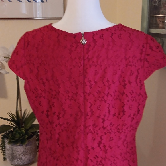 Tommy Hilfiger Red Lace Dress. Holiday Perfect. Lace. - Picture 7 of 12